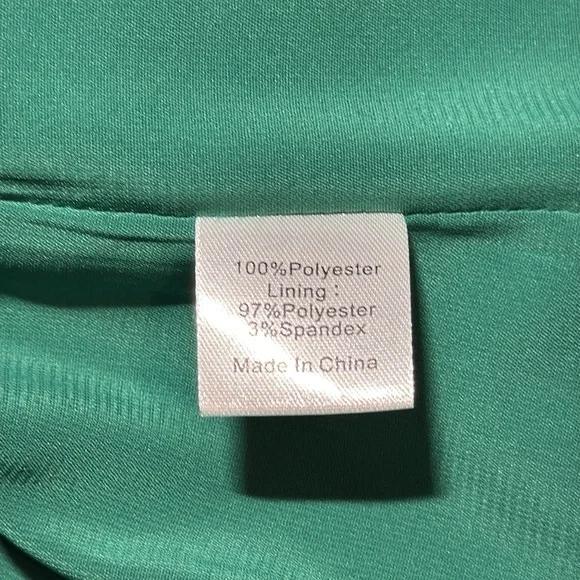 Tuckernuck Emerald Burnout Daphne Dress sz L Ruffle Collar Bow Mini Cocktail - Picture 12 of 15
